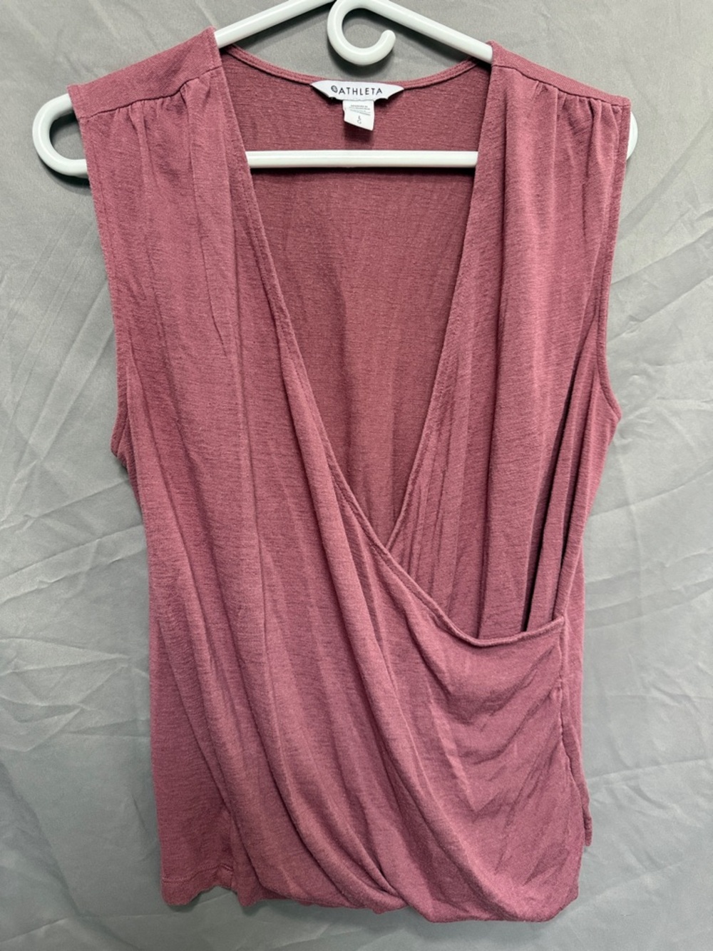 Athleta Dusty Rose Wrap-Front Sleeveless Top